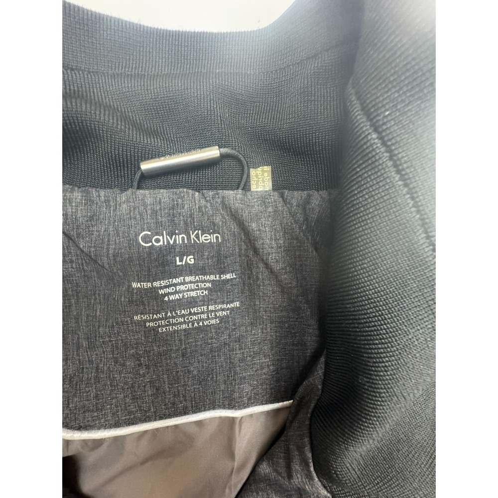 Calvin Klein Mens Water Resistant Wind Protection Shell Jacket SZ-L Heather Gray - Picture 4 of 10